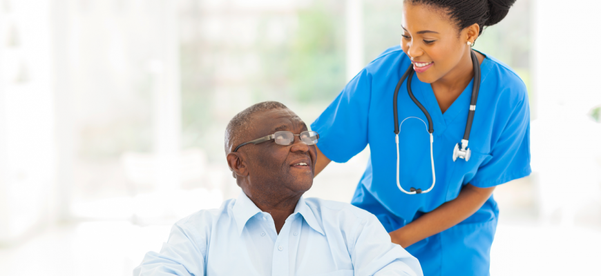 Senior Care skilled nurses aiding senior patients